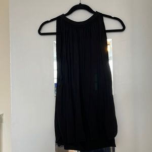 Helmut Lang High neck tie back pleated black womens top. Worn once ! Size small